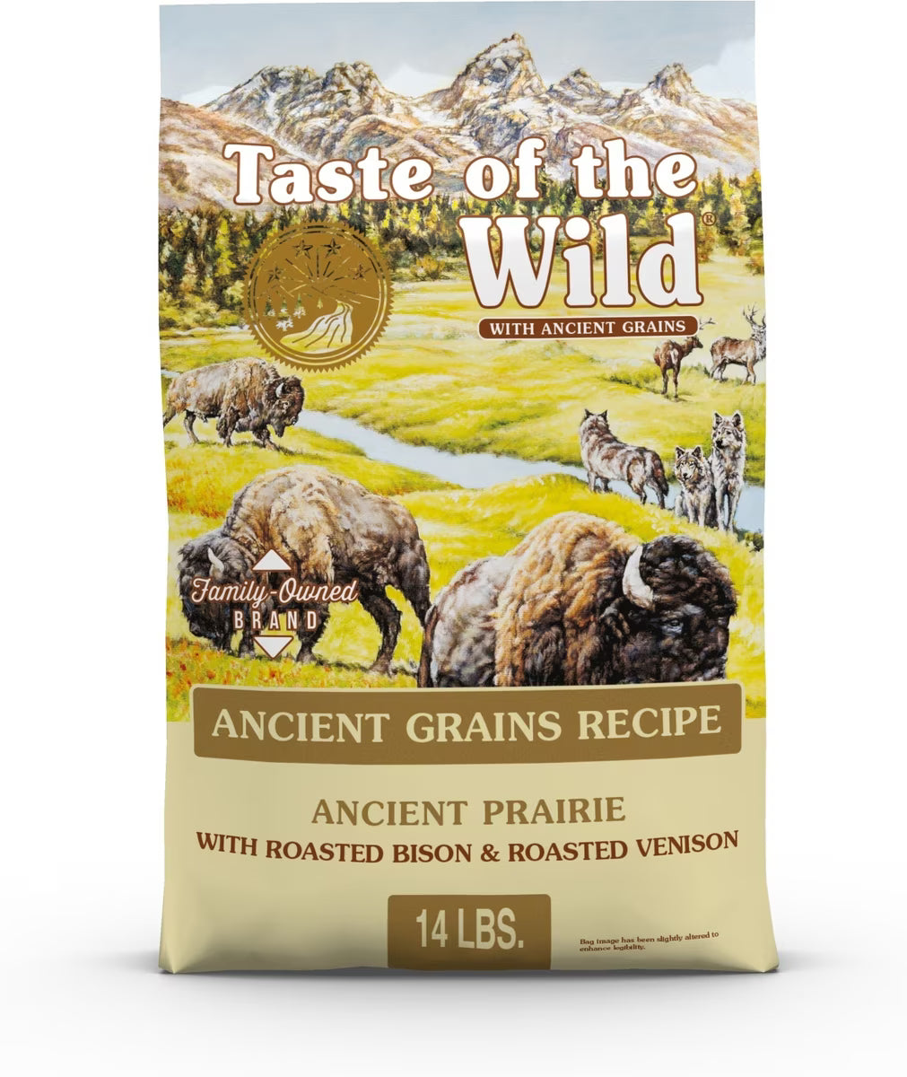 Taste of the Wild Ancient Prairie All Life Stages Roasted Bison, Roasted Venison & Ancient Grains Recipe Dry Dog Food 14lb