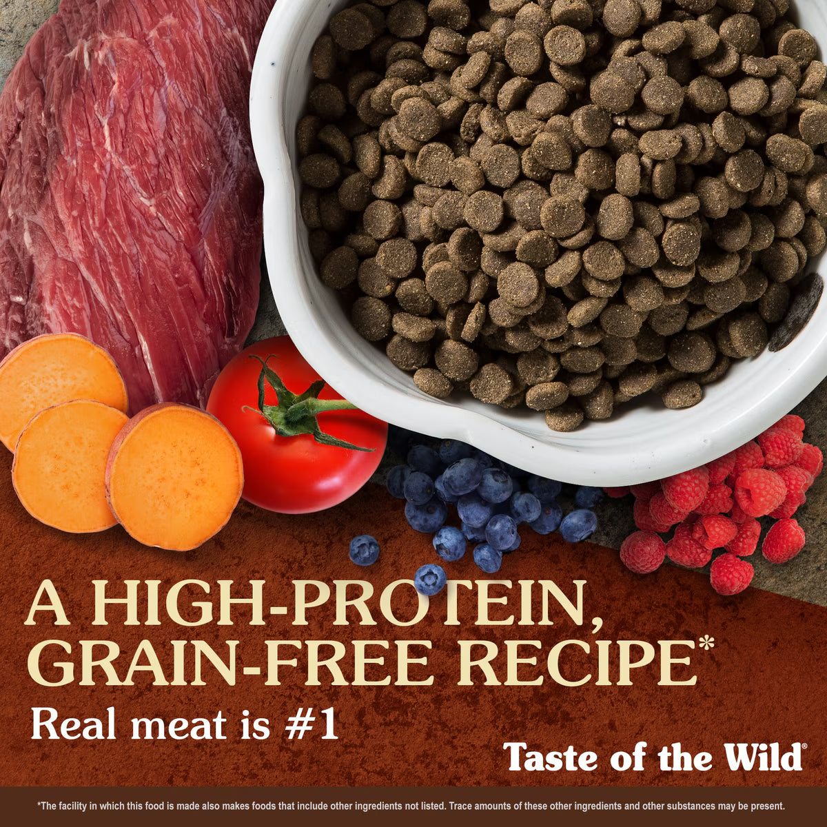 Taste of the Wild High Prairie Adult High Protein Grain-Free Recipe with Roasted Bison & Roasted Venison Dry Dog Food 5lb