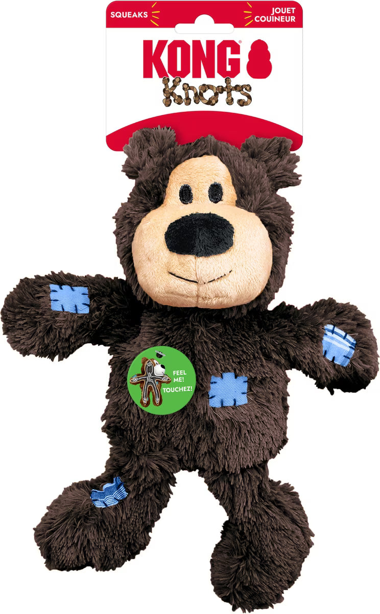 Kong Wild Knots Bear Plush Dog Toy Assorted Colors Medium/Large