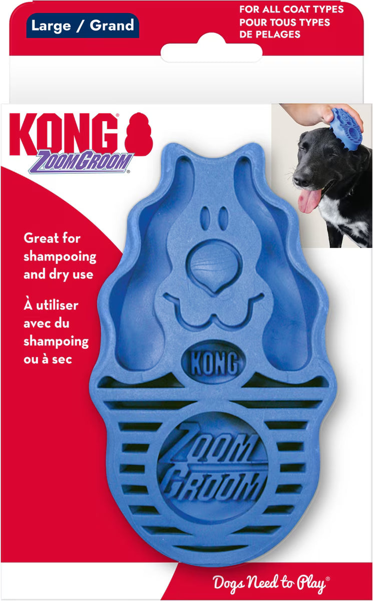 Kong ZoomGroom Multi-Use Brush for Dogs Boysenberry
