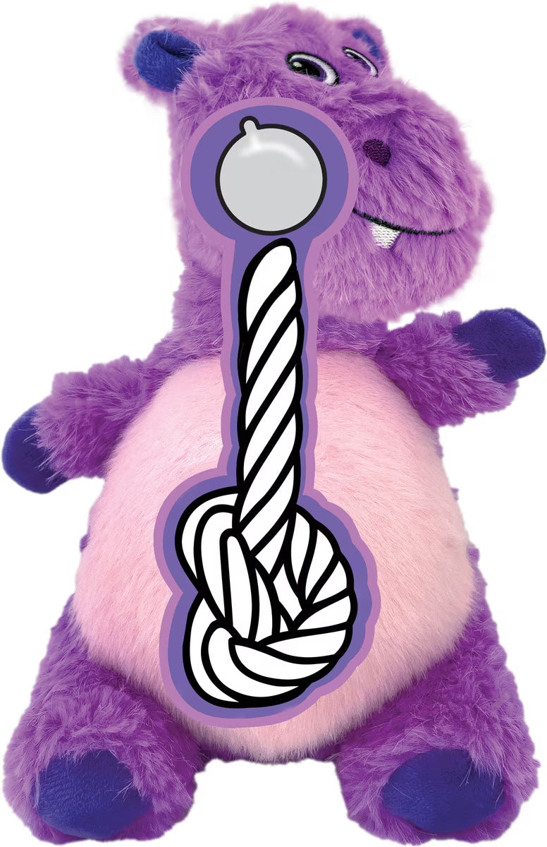 Kong Knots Belly Hippo Tough Plush Dog Toy Medium