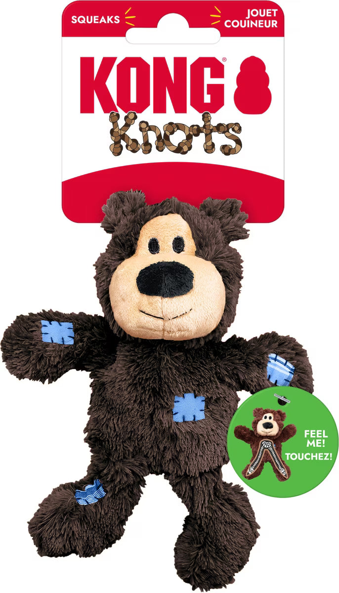 Kong Wild Knots Bear Plush Dog Toy Assorted Colors Small/Medium