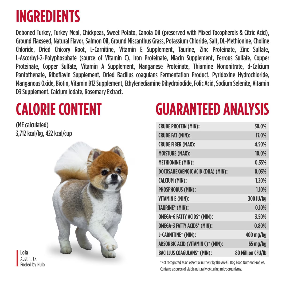 Nulo FreeStyle Limited Ingredient Turkey Recipe Small Breed High-Protein & Grain-Free 4lbs