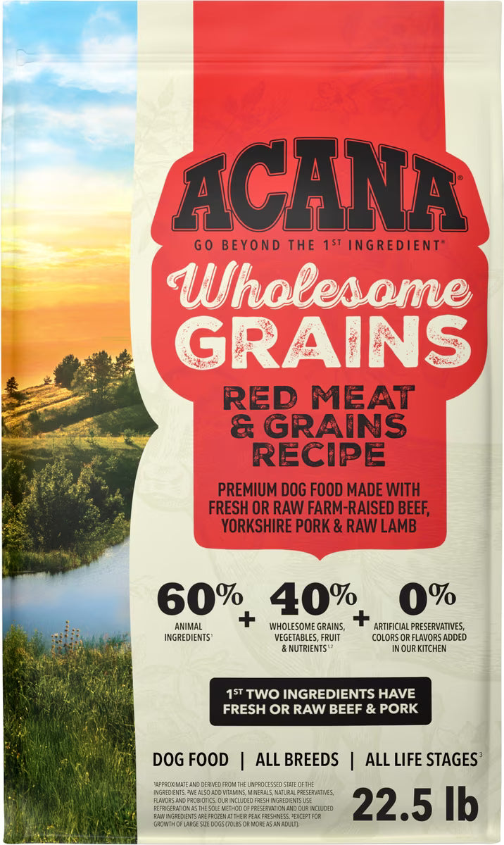 ACANA Red Meat & Grains Beef Pork & Lamb Wholesome Grains Dry Dog Food 25LB