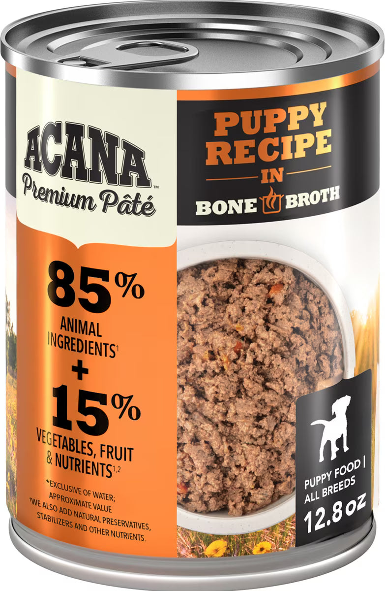ACANA Premium Pate Puppy in Bone Broth Grain-Free Wet Dog Food 12.8OZ