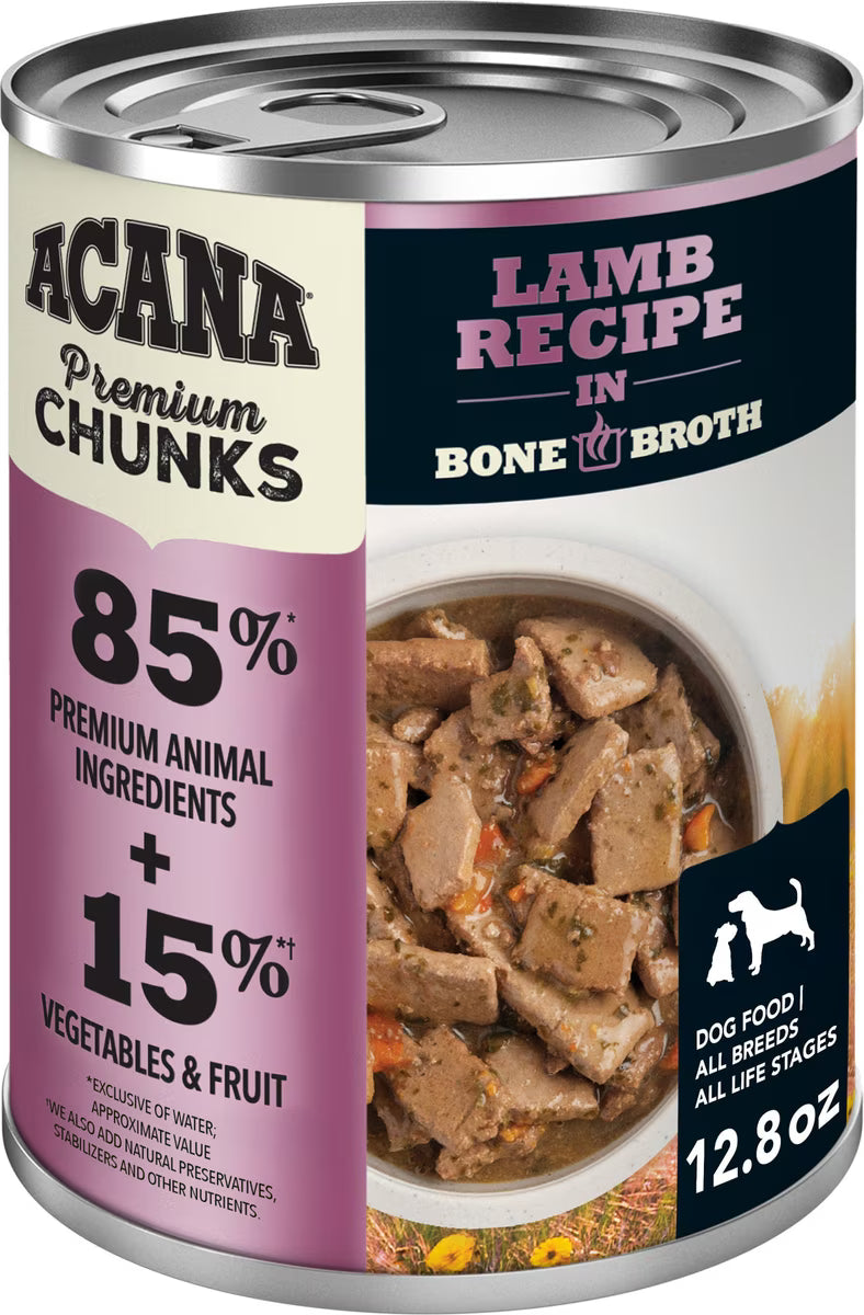 ACANA Premium Chunks Lamb in Bone Broth Grain-Free Wet Dog Food 12.8OZ