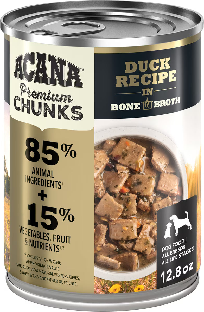 ACANA Premium Chunks Duck in Bone Broth Grain-Free Wet Dog Food 12.8OZ