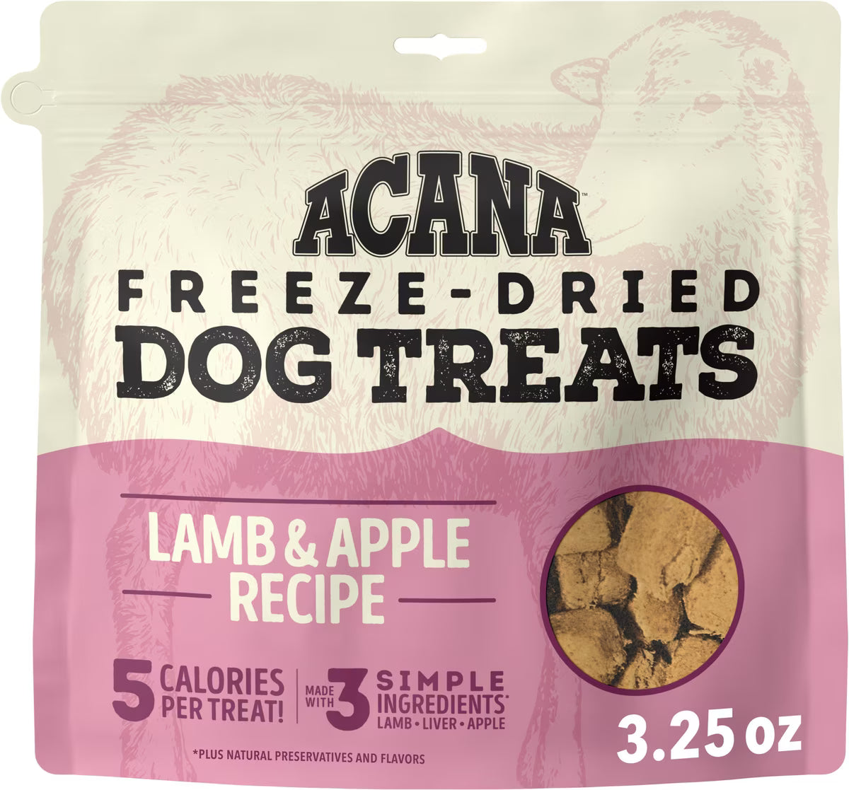 ACANA Singles Lamb & Apple Grain-Free Freeze-Dried Dog Treats 3.25oz
