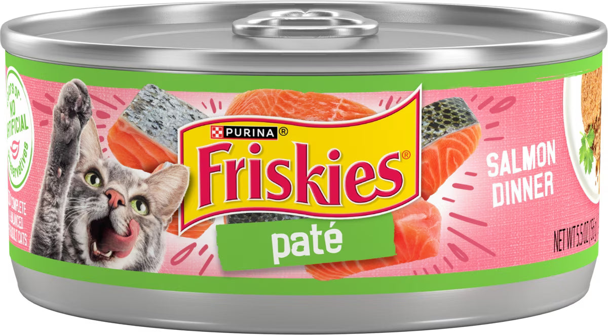 Friskies Pate Salmon Dinner Canned Cat Food, 5.5-oz