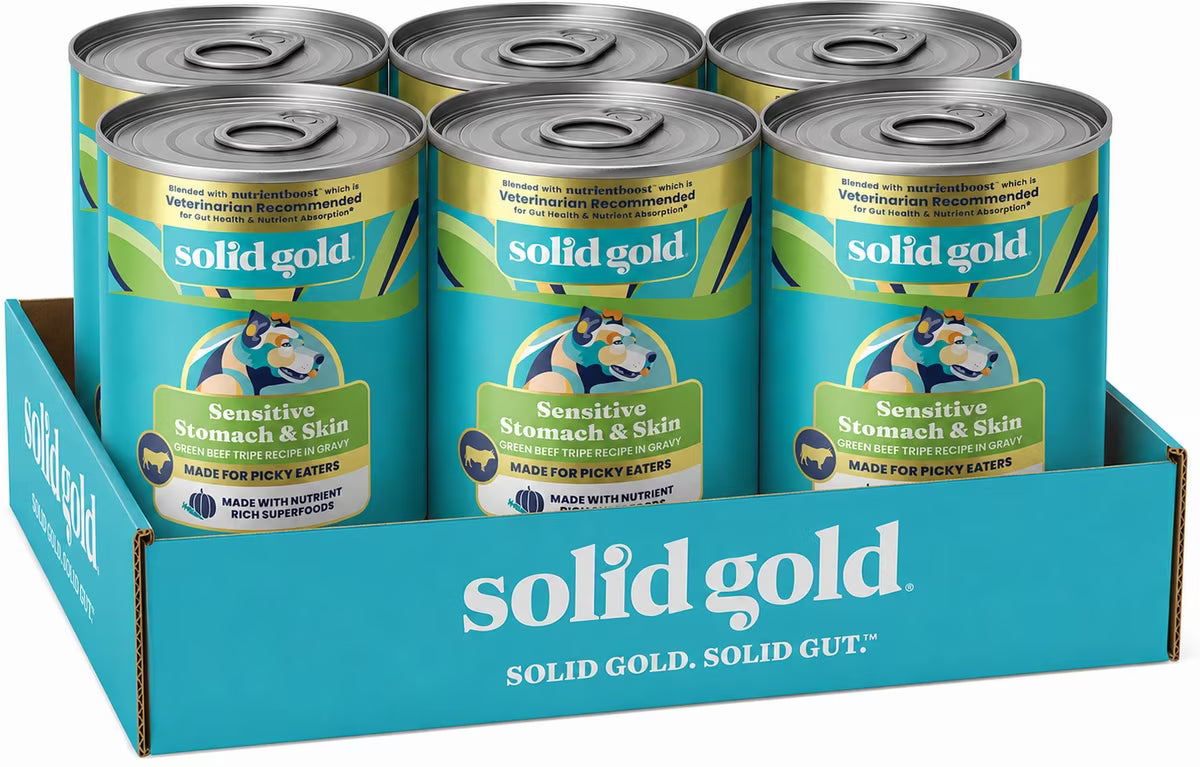 Solid Gold Green Cow Beef Tripe Loaf Grain-Free Wet Dog Food, 13.2-oz can 6 pack