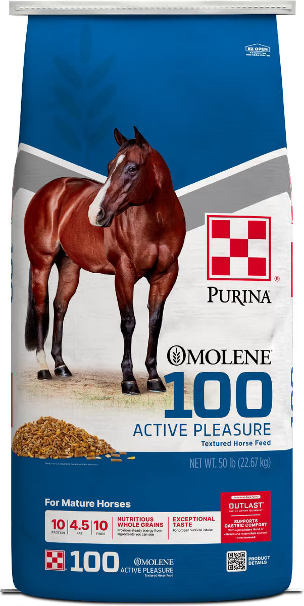Purina Omolene 100 Active Pleasure Horse Feed 50lb