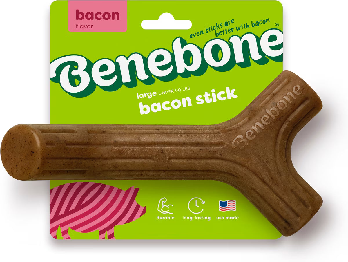 Benebone Bacon Stick Durable Dog Chew Large