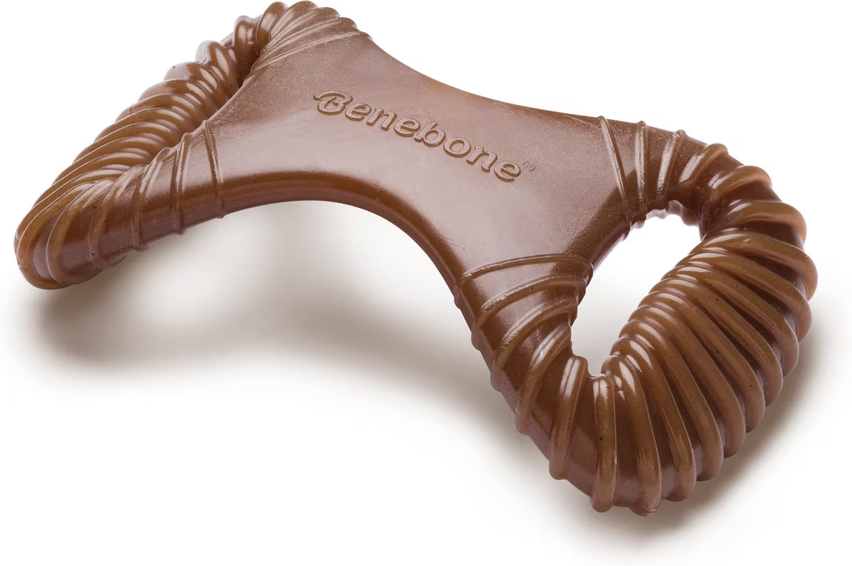 Benebone Dental Peanut Butter Flavored Durable Dog Chew Toy Large