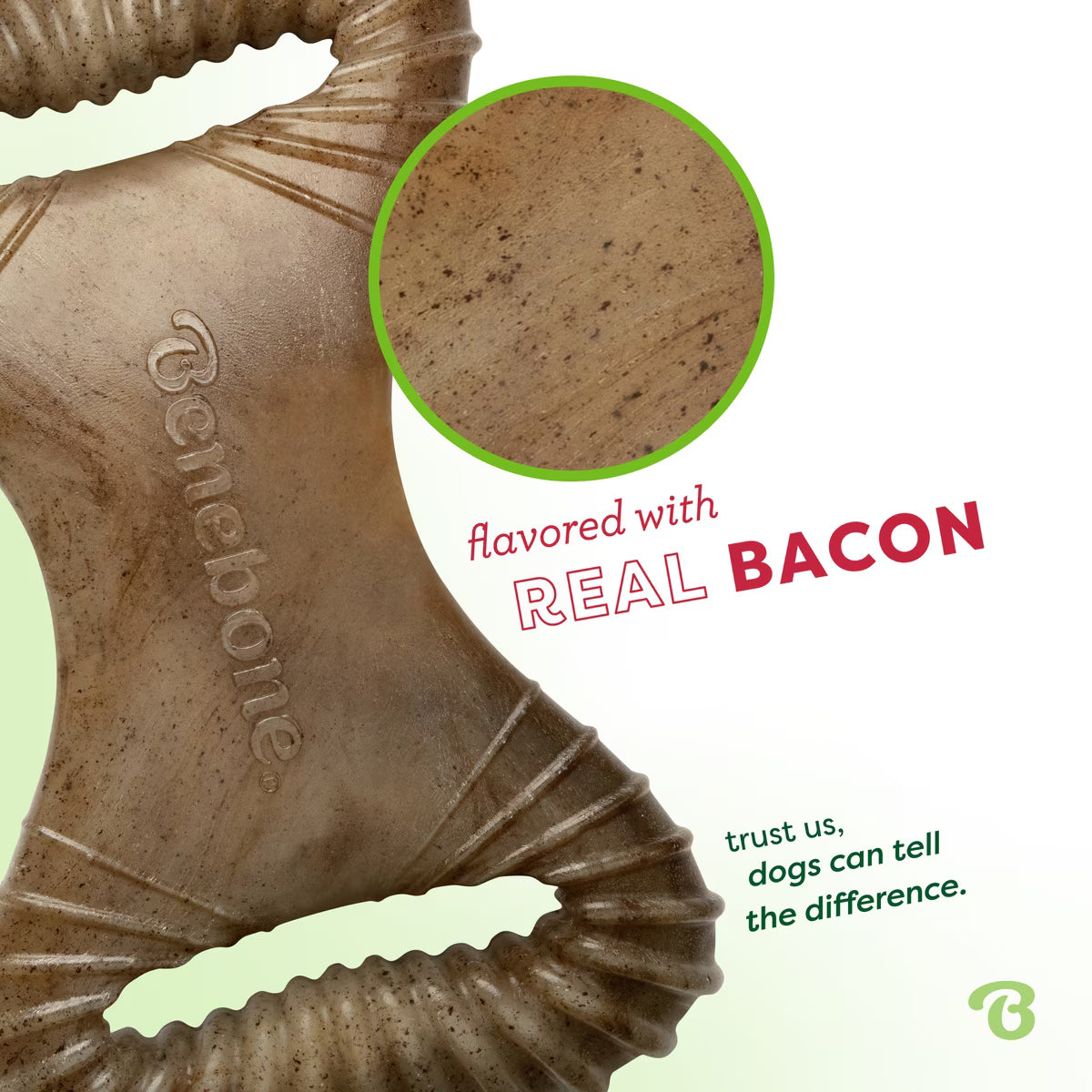 Benebone Dental Bacon Flavored Durable Dog Chew Toy Large