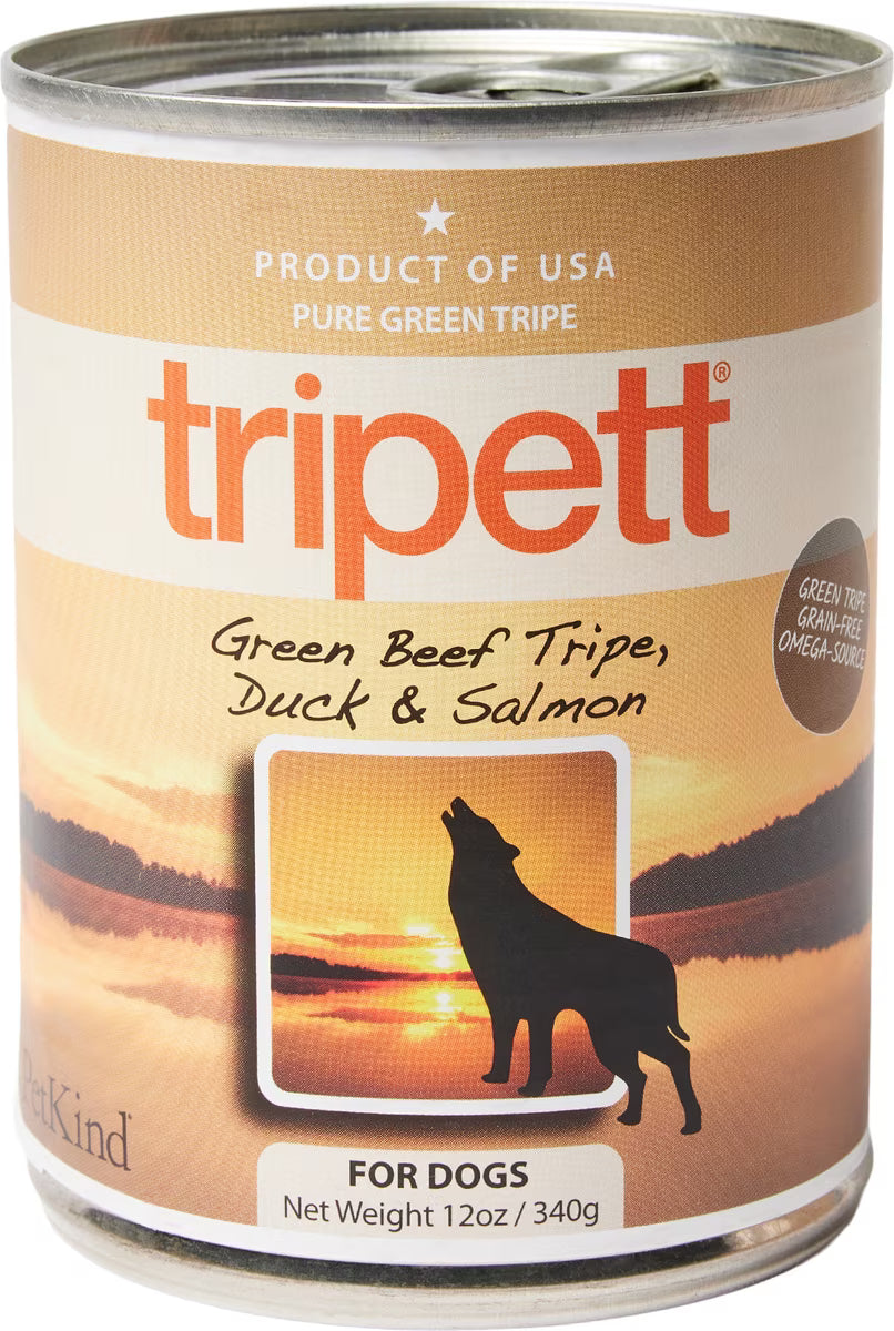 Tripett Green Beef Tripe, Duck & Salmon Grain-Free Canned Dog Food 13oz