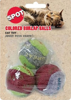 BURLAP BALLS CAT TOY 3PK