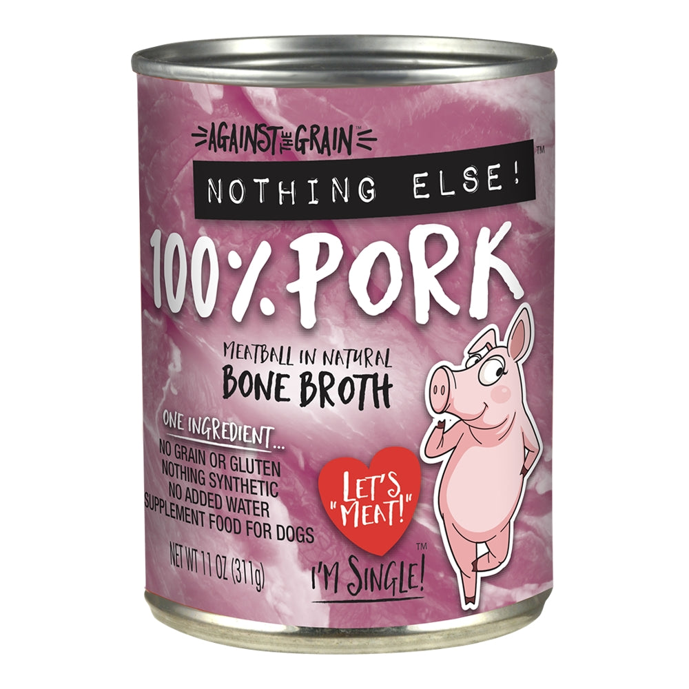 Against The Grain Nothing Else! 100% Pork Canned Dog Food 11 OZ