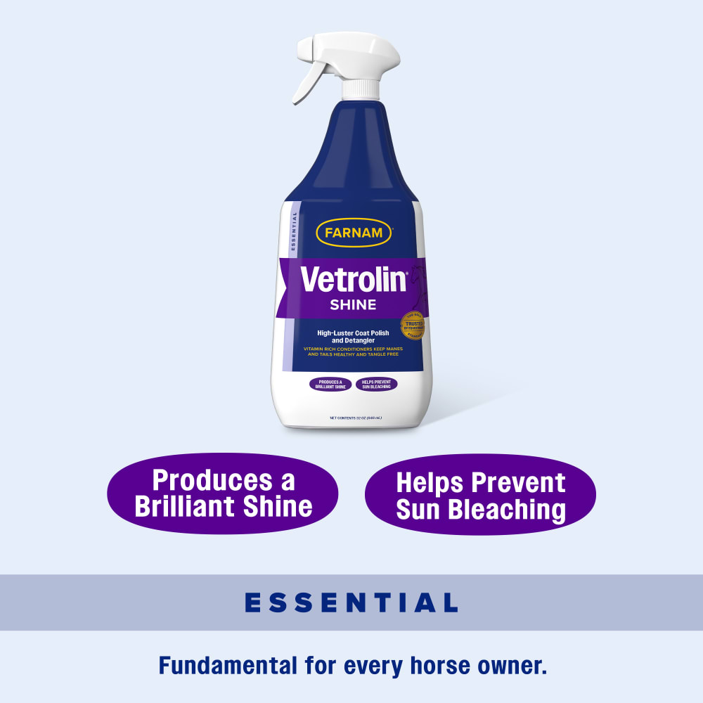 Vetrolin Shine, Coat, Polish & Conditioner for Horses, Livestock and Dogs 32oz
