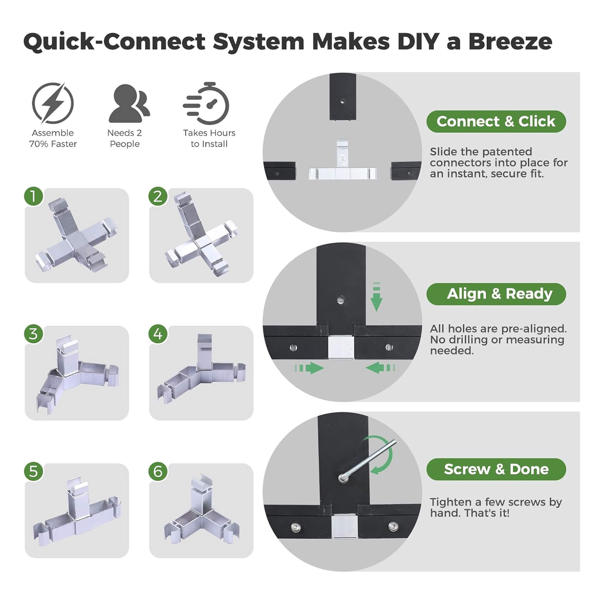 [10X32FT] Heavy-Duty Outdoor Aluminum Polycarbonate Greenhouse With Roof Vents And Swing Doors, 4MM (SAK10483)