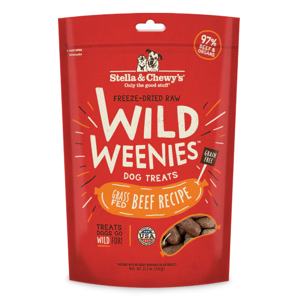 Stella and Chey's Wild Weenies Freeze Dried Grass-Fed Beef Treats for Dogs 3.25oz