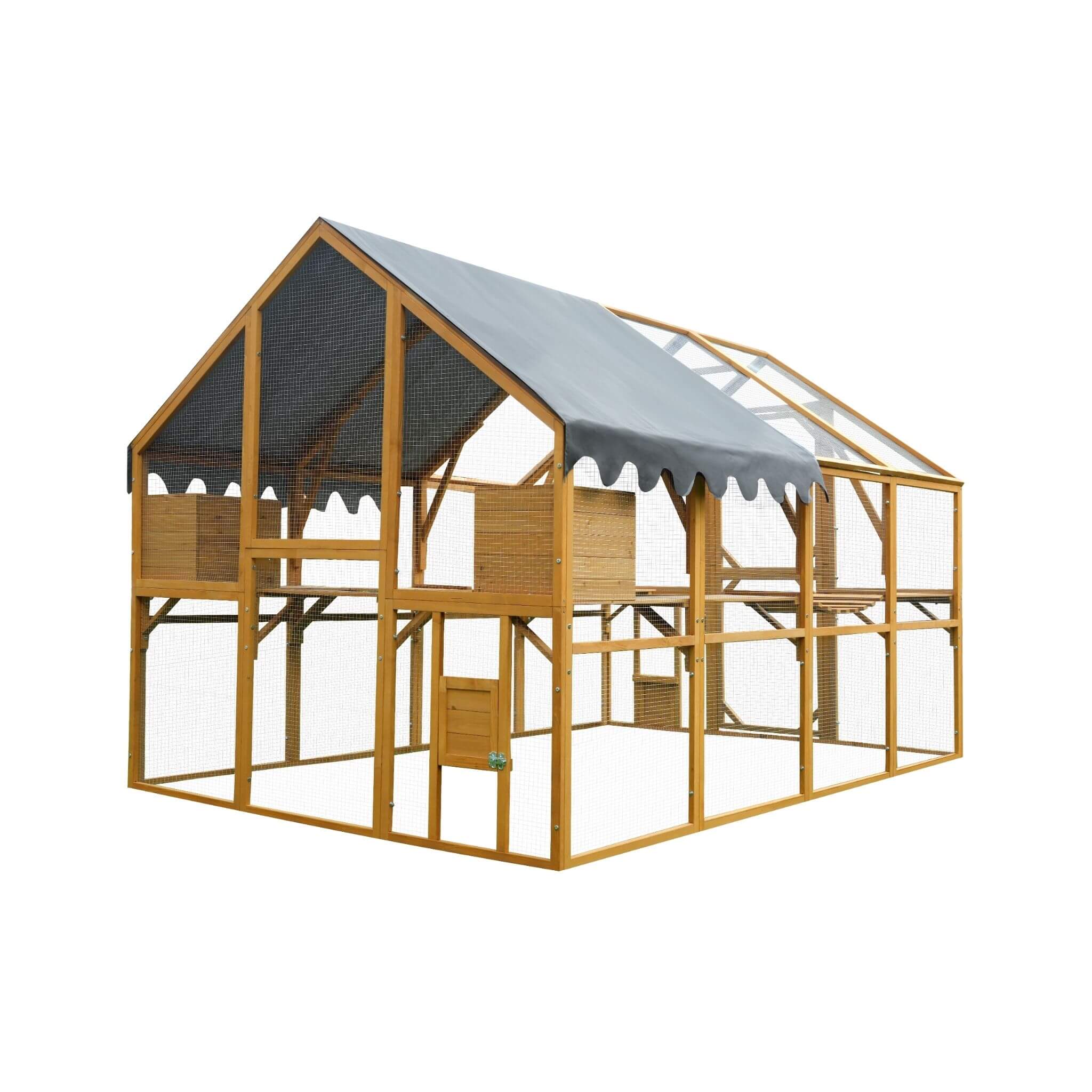 110-Inch Large Outdoor Kitten Playpen Chicken Coop With Waterproof Cover