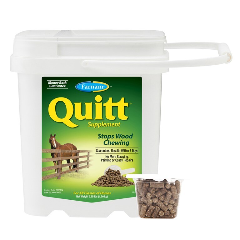Farnam Quitt Wood Chewing Hay Flavored Pellets Horse Supplement 3.75lb
