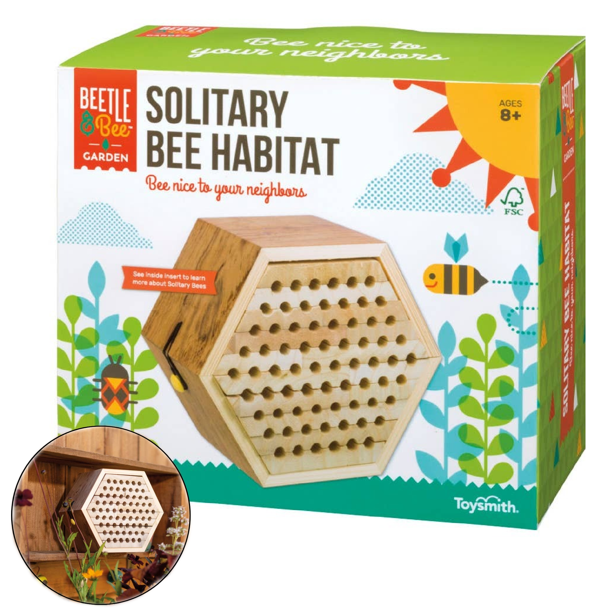 Toysmith - Beetle & Bee Solitary Bee Habitat