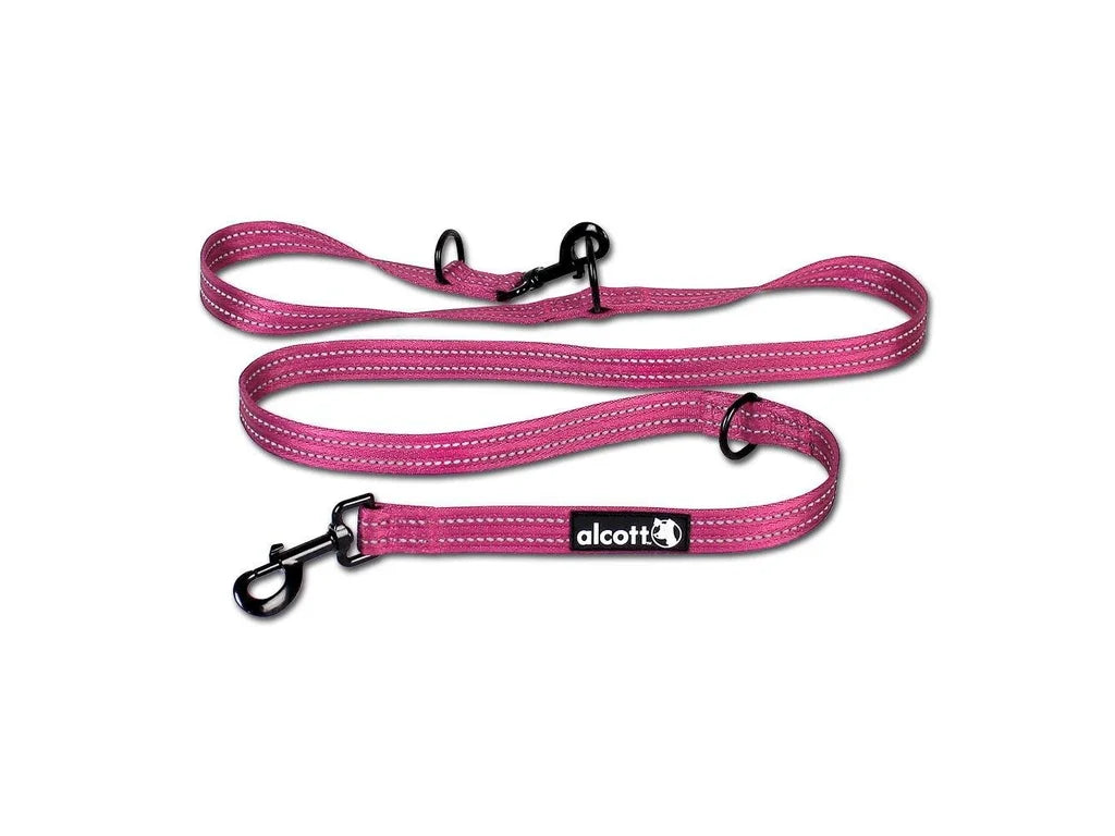 Alcott Adventures Reflective Adjustable Leash Pink