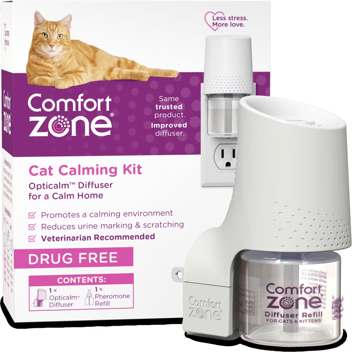 Comfort Zone 30 Day Starter Kit Cat Calming Pheromone Diffuser & Refill