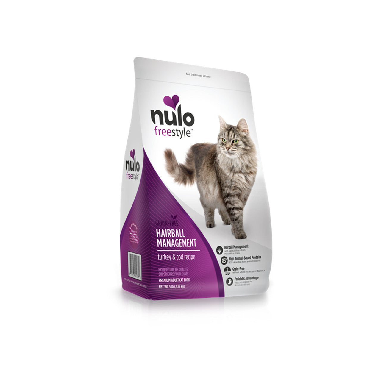 Nulo Freestyle High-Protein Kibble Hairball Management Turkey & Cod Recipe Dry Cat Food 5 lb