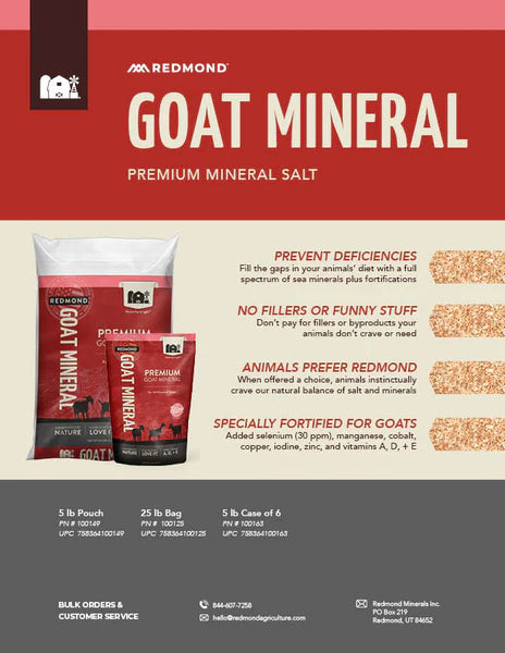 REDMOND GOAT MINERAL MIX 25# (in store Today)