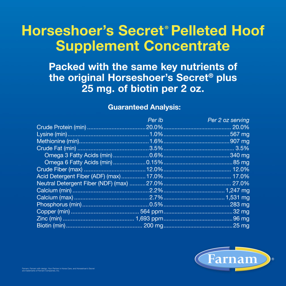 Farnam Horseshoer's Secret Concentrate Pelleted Hoof Supplement 3.75lb