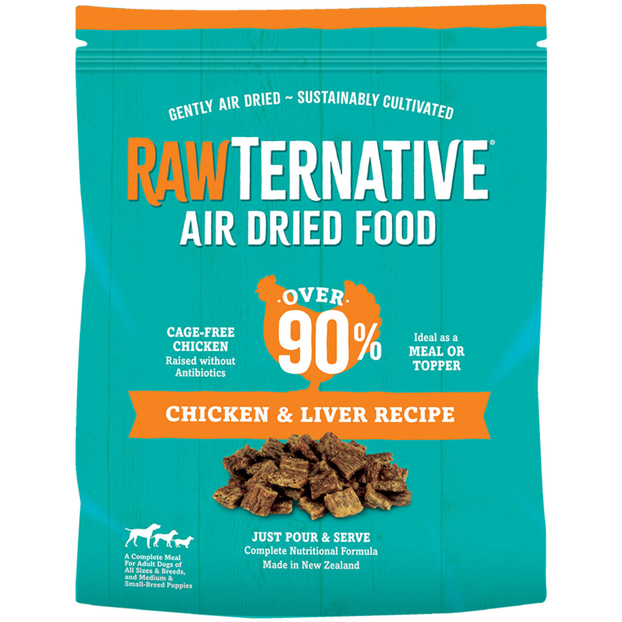 Rawternative Air Dried Dog Food Chicken and Liver 1lb