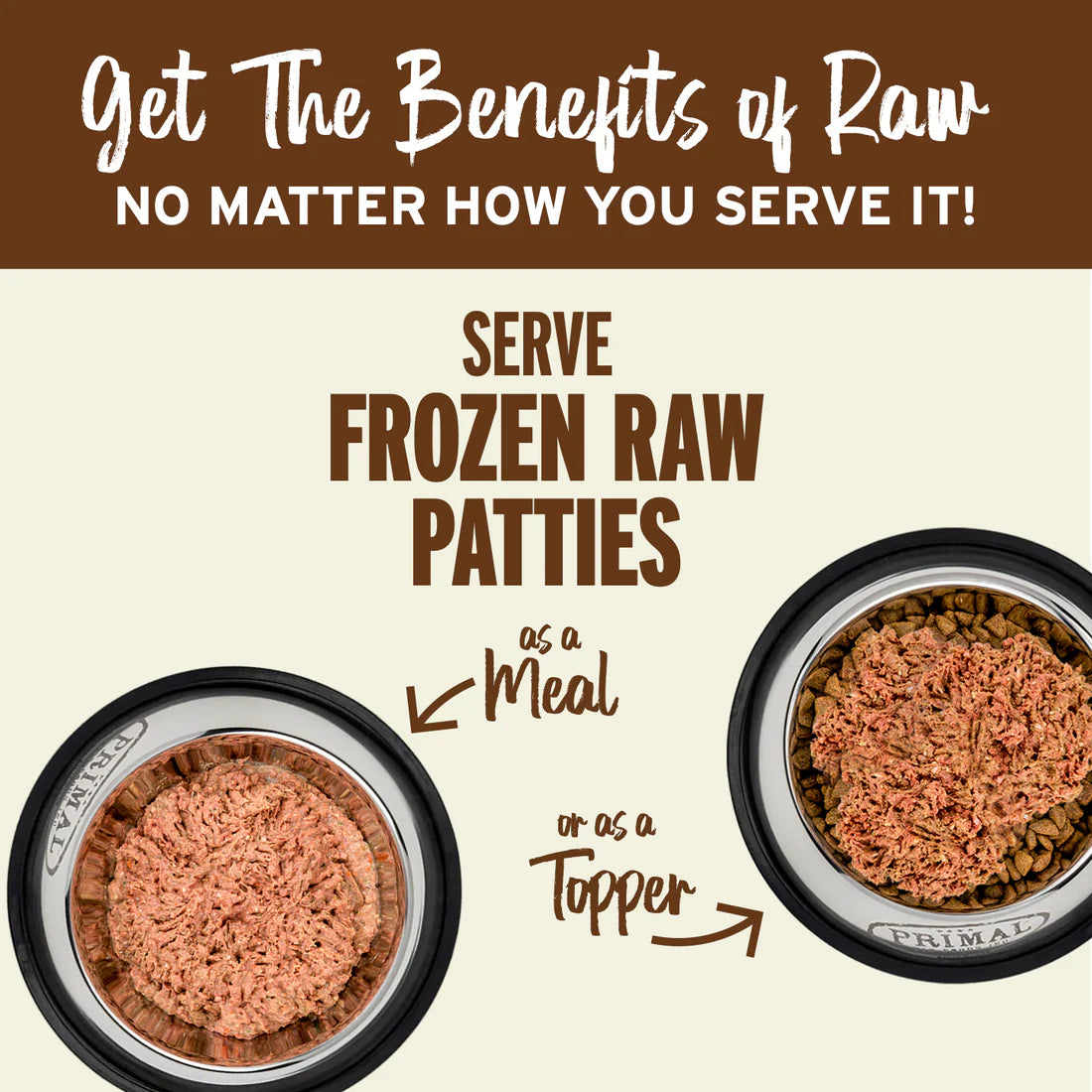 Primal Frozen Raw Pork Patties for Dogs 6lb