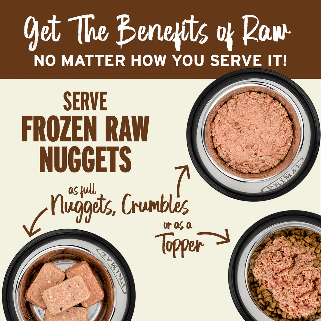 Primal Frozen Raw Rabbit Nuggets for Dogs 3lb
