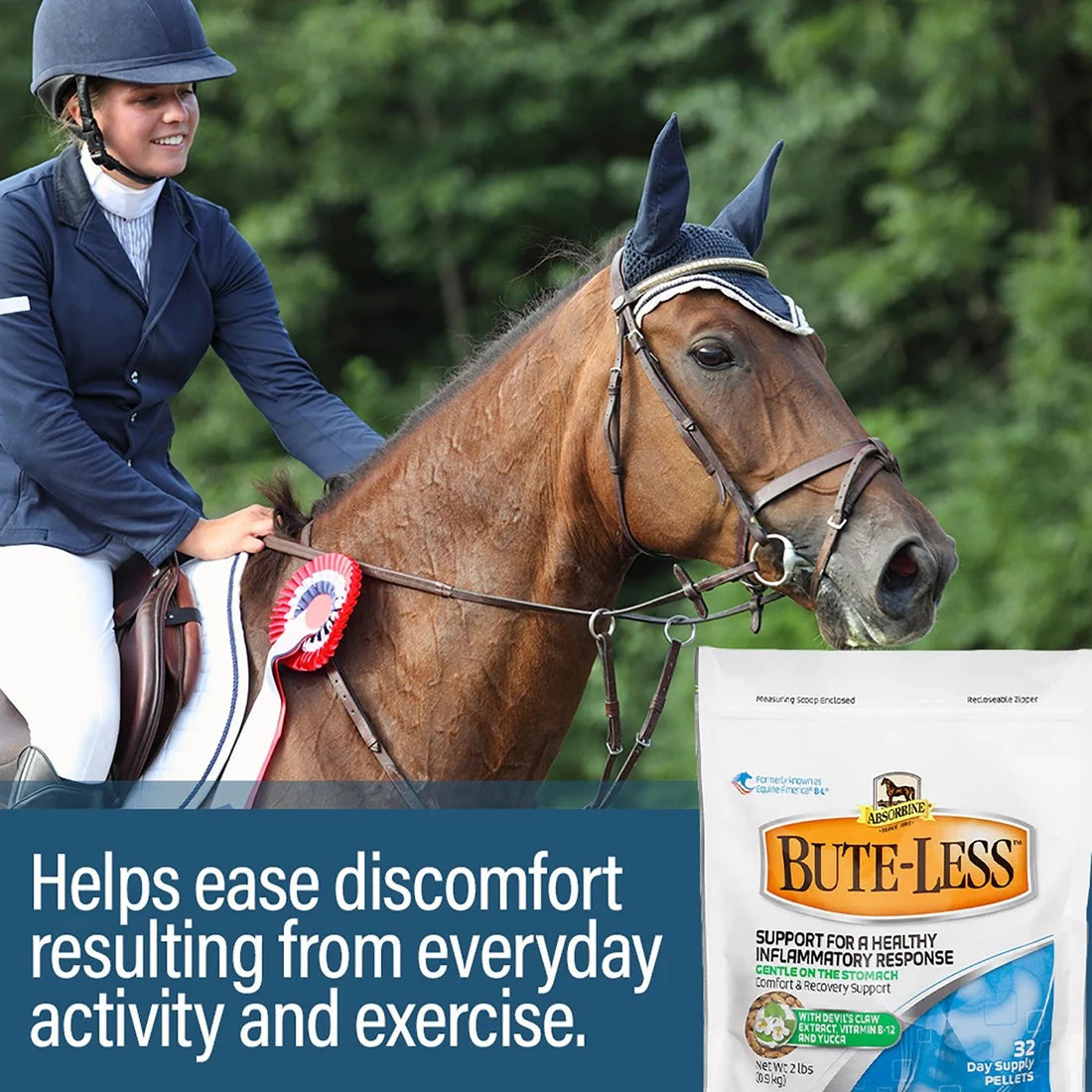 Absorbine Bute-Less Comfort & Recovery Horse Supplement Pellets 10lb