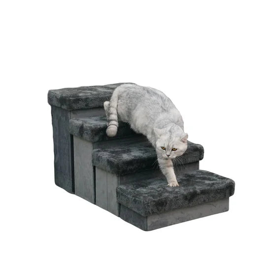 Cat Activity Tree  PetPals® Charcoal 4-Level Pet Stairs