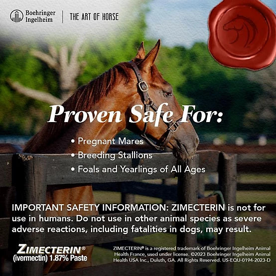 Zimecterin Ivermectin Dewormer Paste for Horses 1.87% 0.21oz