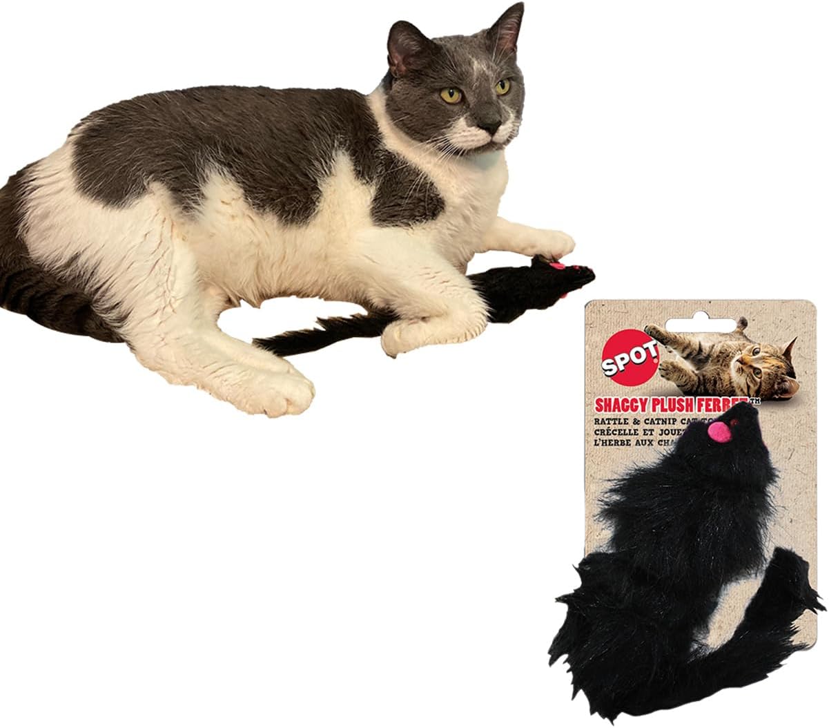 Plush Ferret Rattle Cat Toy