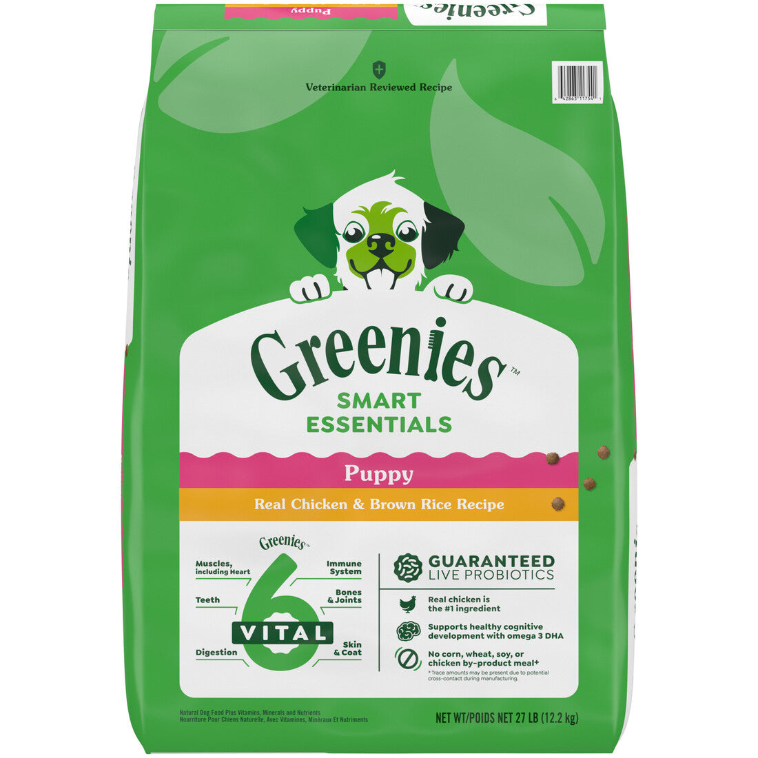 GREENIES DRY PUPPY C/R  27 LB