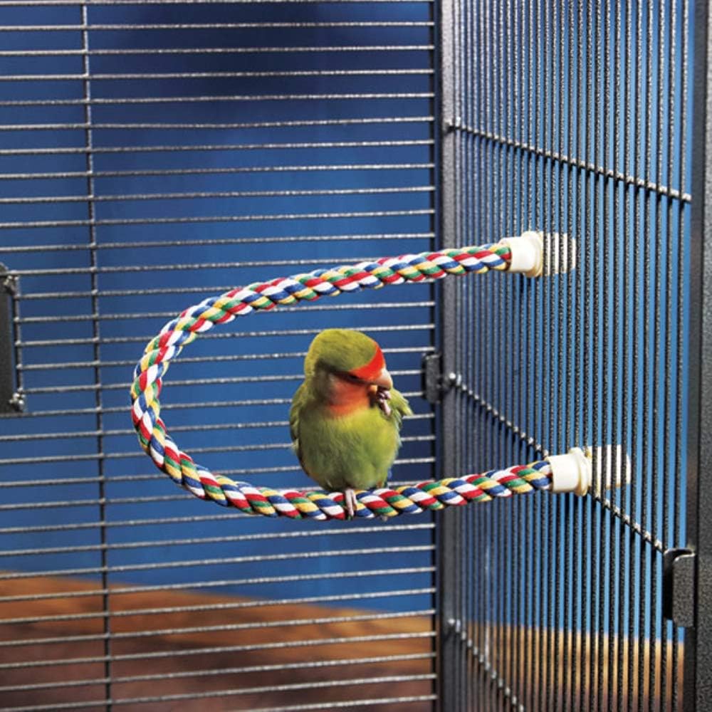 JW Pet Comfy Perch For Birds Flexible Multi-Color Rope 21"