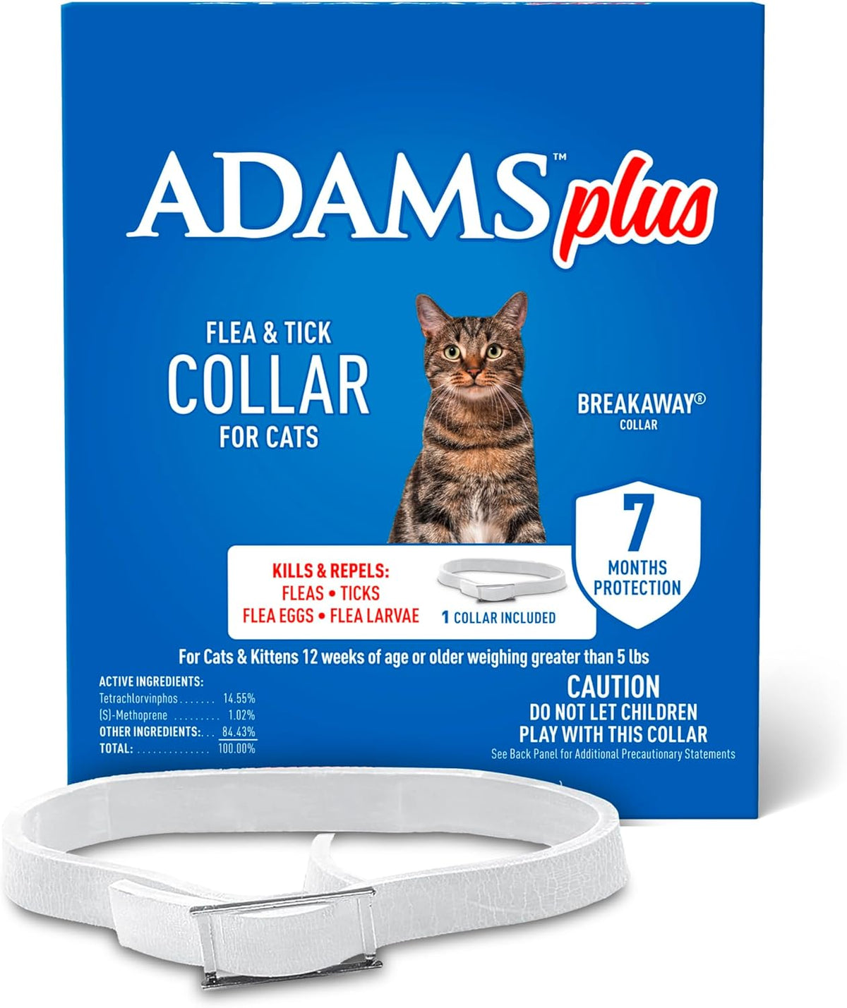 Adams Plus Flea & Tick Collar for Cats Adjustable 1ct