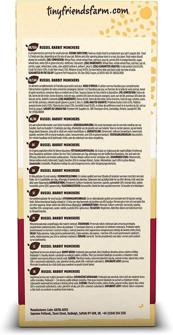 Tiny Friends Farm Russel Rabbit Munchers with Carrot & Leek 4.2 oz