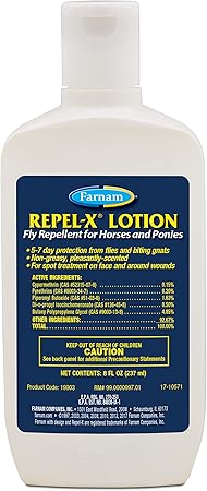 Farnam Repel-X Lotion Fly Repellent for Horses and Ponies lotion 8OZ