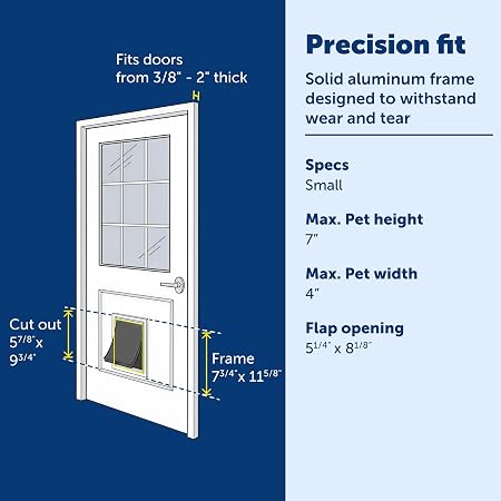 PetSafe Freedom Aluminum Pet Door with White Frame Small