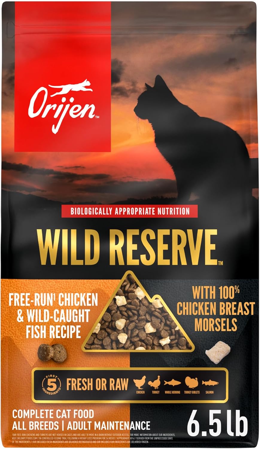 ORIJEN Wild Reserve Dry Cat Food Free-Run Chicken & Wild-Caught Fish Recipe 6.5lb Bag