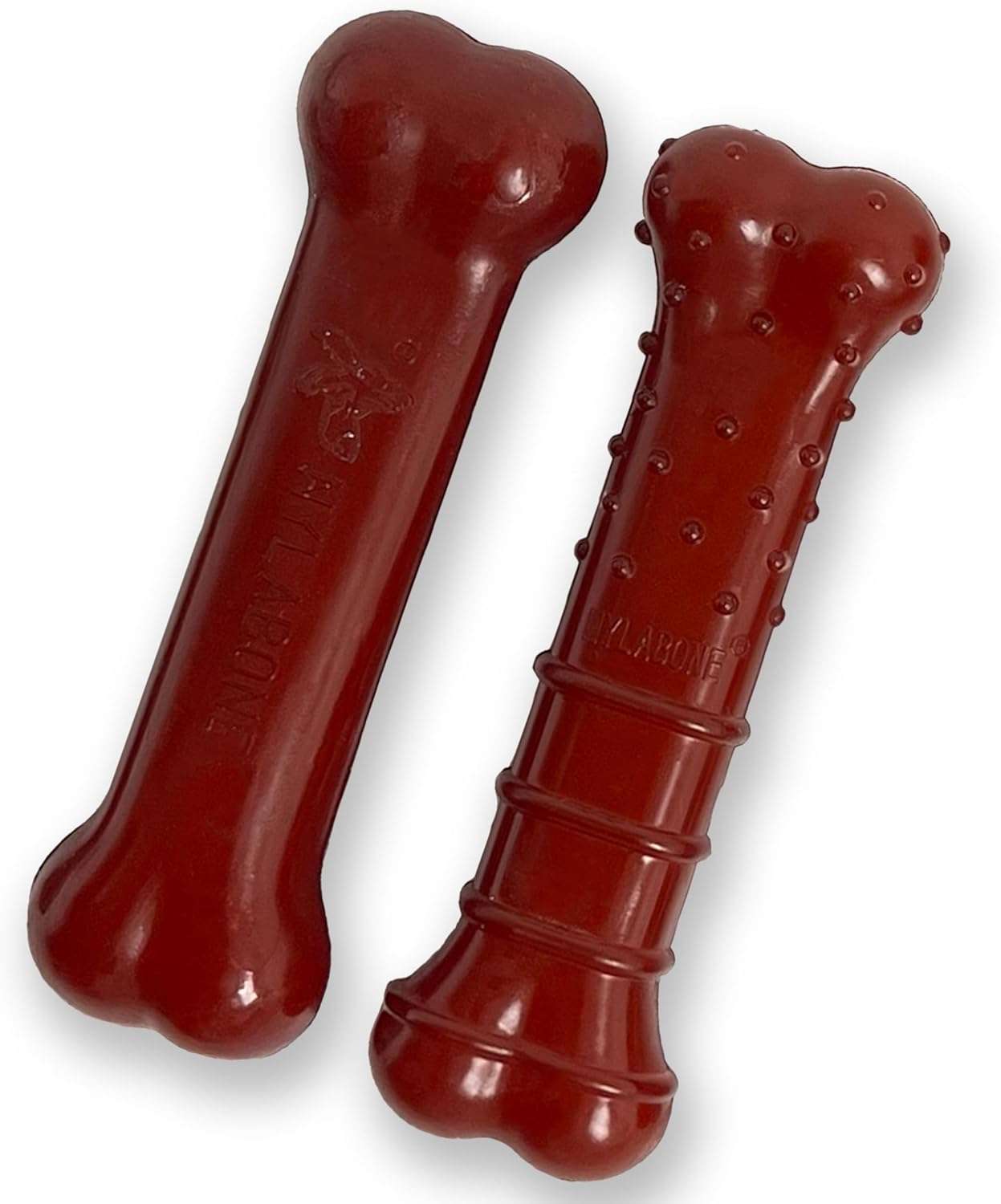 Nylabone Original & Textured Bone Power Chew Toy for Dogs, Durable & Tough Dog Toys for Aggressive Chewers, Basted Blast Bacon and Steak Flavor Small