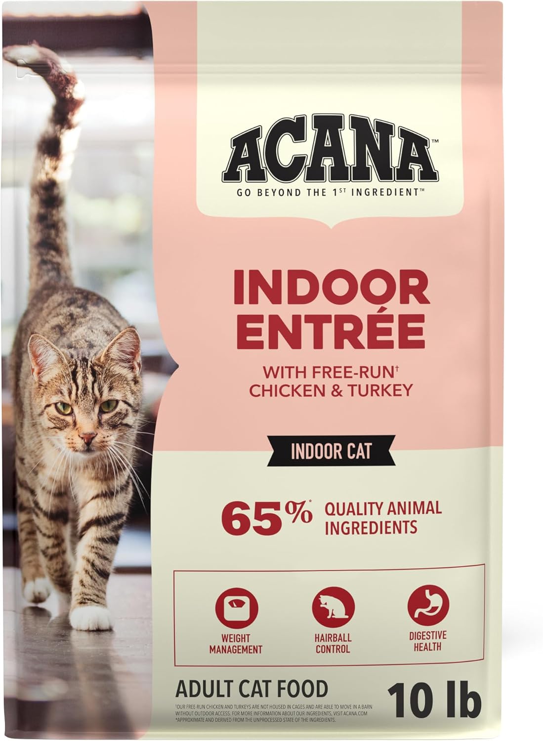 ACANA Dry Cat Food for Indoor Cats Indoor Entrée Chicken Turkey Whole Herring and Rabbit 10lb Bag