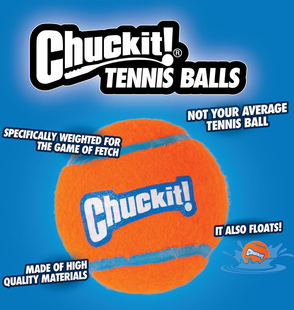 Chuckit! Tennis Balls for Dogs 2pk Medium
