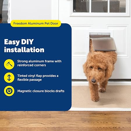 PetSafe Freedom Aluminum Pet Door with White Frame Medium